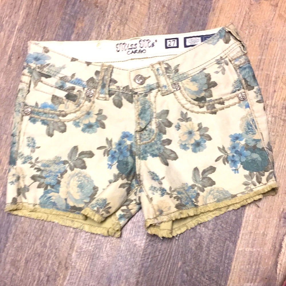 Miss me khaki peony cargo shorts
